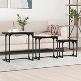 Nesting Coffee Table 3 pcs Black oak 50.5 x 35 x 53 cm