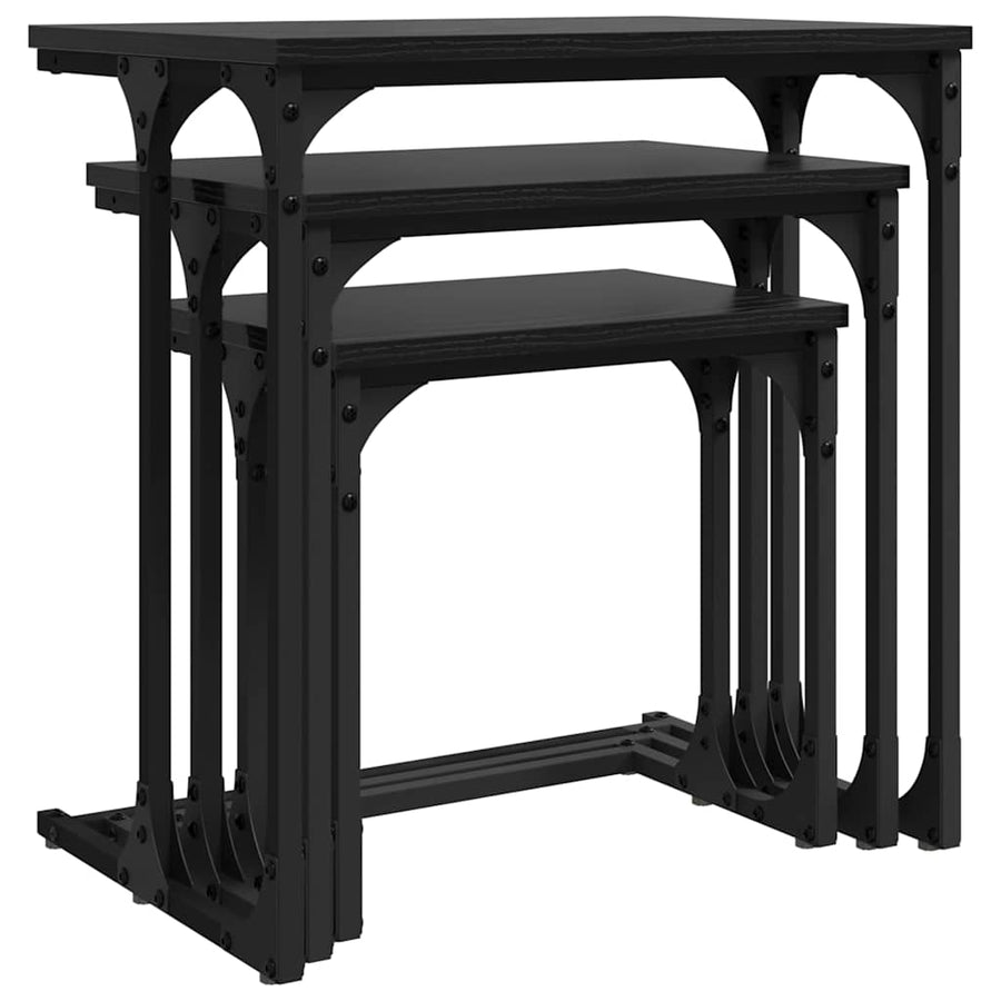 Nesting Coffee Table 3 pcs Black oak 50.5 x 35 x 53 cm