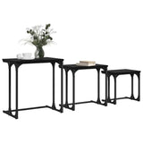 Nesting Coffee Table 3 pcs Black oak 50.5 x 35 x 53 cm - Side View