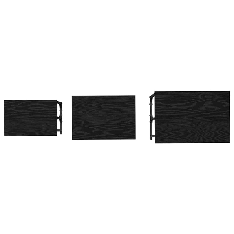 Nesting Coffee Table 3 pcs Black oak 50.5 x 35 x 53 cm
