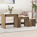 Coffee Table 3 pcs Artisan Oak 60 x 35 x 56 cm Engineered wood