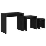 Nesting Coffee Table 3 pcs Black oak 60 x 35 x 56 cm - Front View