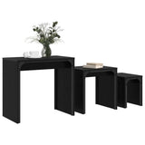 Coffee Table 3 pcs Black Oak Engineered wood
