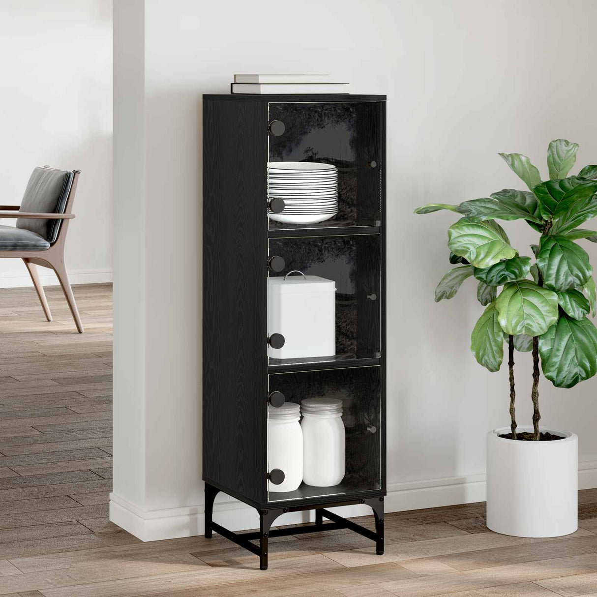 Sideboard Black Oak 35 x 37 x 117 cm