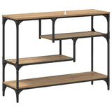 Console Table Artisan oak 100 x 30 x 75 cm Engineered wood - Close-Up Angle