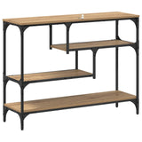 Console Table Artisan Oak 100 x 30 x 75 cm Engineered wood - Close-Up Angle