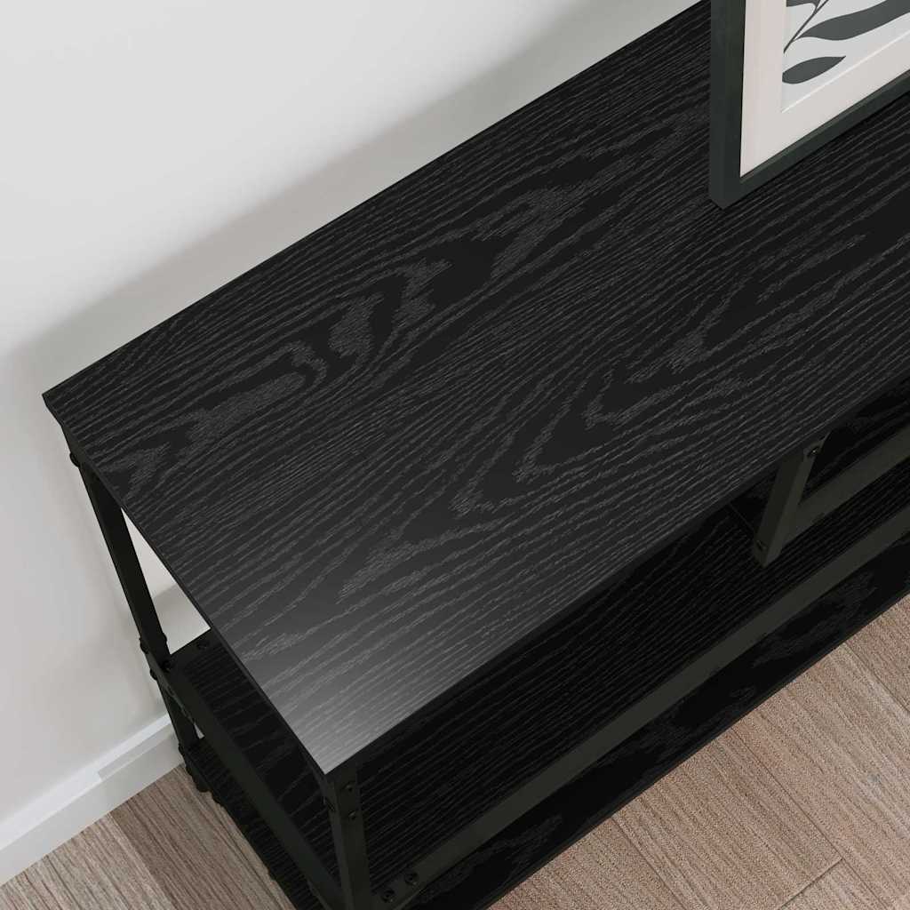 Console Table Black oak 100 x 30 x 75 cm Engineered wood