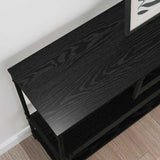 Console Table Black oak 100 x 30 x 75 cm Engineered wood - Top-Down View