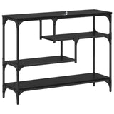 Console Table Black Oak 100 x 30 x 75 cm Engineered wood - Close-Up Angle