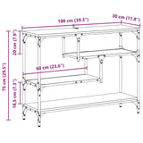 Console Table Black oak 100 x 30 x 75 cm Engineered wood - Extra Image