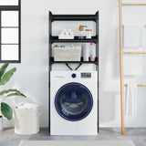 Washing Machine Shelf with Shelf Black 0ak 67 x 25 x 163 cm