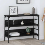 Console Table Black oak 100 x 32 x 75 cm Engineered wood