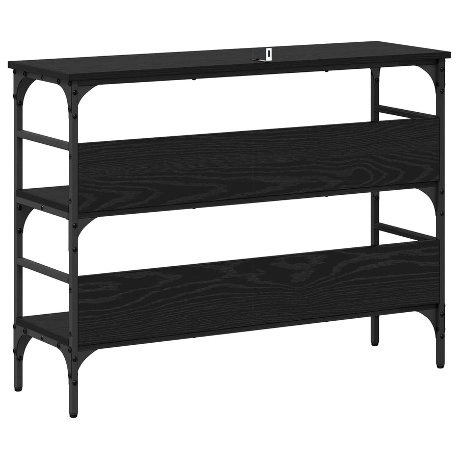 Console Table Black oak 100 x 32 x 75 cm Engineered wood
