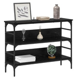 Console Table Black oak 100 x 32 x 75 cm Engineered wood - Side View
