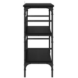 Console Table Black oak 100 x 32 x 75 cm Engineered wood - Rear View