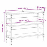 Console Table Black oak 100 x 32 x 75 cm Engineered wood - Extra Image