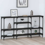Console Table Black oak 160 x 29 x 80 cm Engineered wood