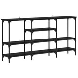 Console Table Black oak 160 x 29 x 80 cm Engineered wood - Front View