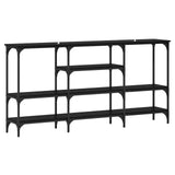 Console Table Black oak 160 x 29 x 80 cm Engineered wood - Close-Up Angle