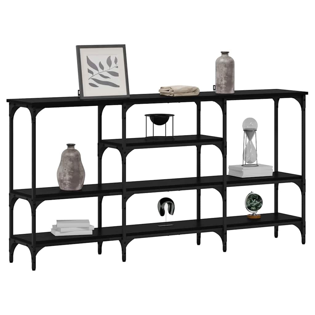 Console Table Black oak 160 x 29 x 80 cm Engineered wood