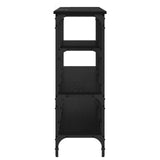 Console Table Black oak 160 x 29 x 80 cm Engineered wood - Rear View