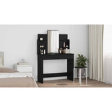 Dressing Table with Mirror Black Oak 96 x 39 x 142 cm - Low Angle