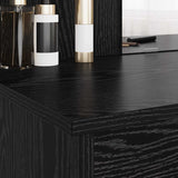 Dressing Table Black Oak 96 x 39 x 142 cm Engineered Wood - Top-Down View