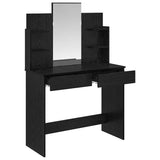Dressing Table Black Oak 96 x 39 x 142 cm Engineered Wood - 45-Degree Angle
