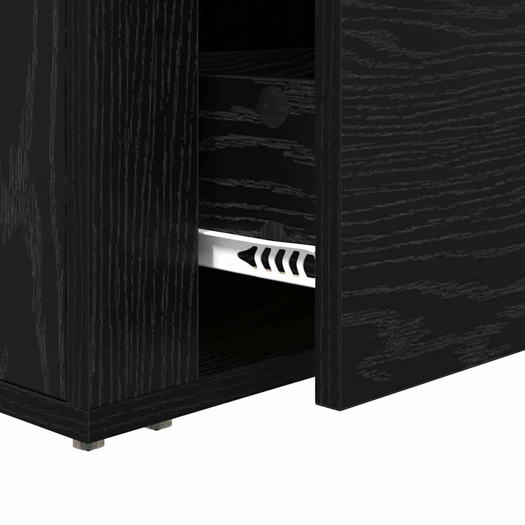 Bedside Cabinet Black oak 60 x 36 x 45 cm Engineered wood