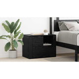 Bedside Cabinet Black Oak 35 x 60 x 50 cm Engineered Wood - Extra Image