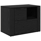 Bedside Cabinet Black oak 60 x 36 x 45 cm Engineered wood - Front View