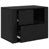 Bedside Cabinet Black oak 60 x 36 x 45 cm Engineered wood - 45-Degree Angle