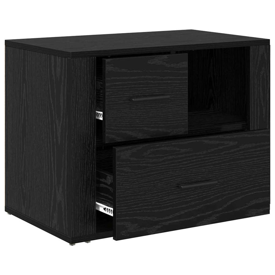 Bedside Cabinet Black Oak 35 x 60 x 50 cm Engineered Wood