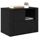 Bedside Cabinet Black oak 60 x 36 x 45 cm Engineered wood - Side View