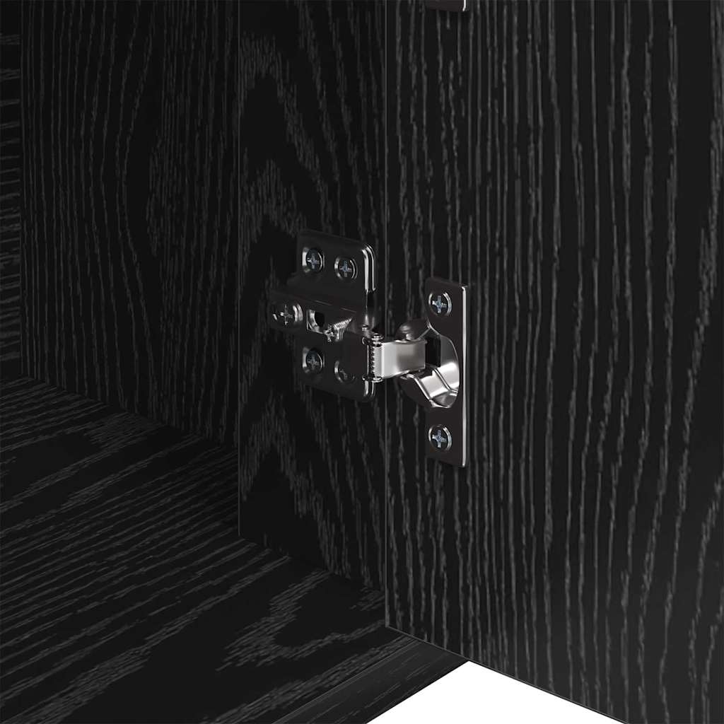 Sideboard Black oak 30 x 80 x 90 cm Engineered wood