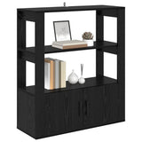 Sideboard Black oak 30 x 80 x 90 cm Engineered wood