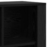 Sideboard Black Oak 80 x 30 x 53 cm Engineered Wood - Low Angle