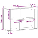 Sideboard Black Oak 80 x 30 x 53 cm Engineered Wood - Extra Image