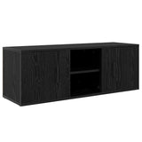 TV Cabinet Black Oak 100 x 31,5 x 35 cm Engineered Wood - Front View