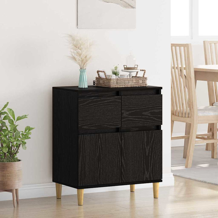 Sideboard Black Oak 60 x 35 x 70 cm Engineered Wood
