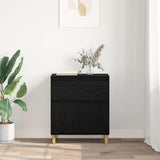 Sideboard with Drawer Black Oak 60 x 35 x 70 cm Engineered Wood - Top-Down View