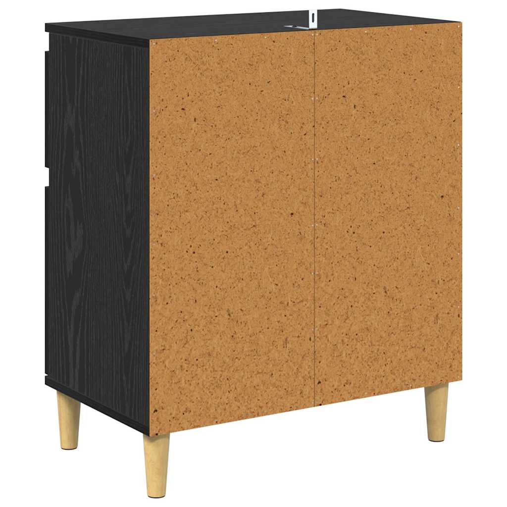 Sideboard with Drawer Black Oak 60 x 35 x 70 cm Engineered Wood