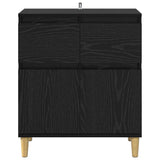 Sideboard with Drawer Black Oak 60 x 35 x 70 cm Engineered Wood