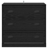 Sideboard Black Oak 70 x 35,5 x 67,5 cm Engineered Wood - Rear View