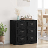 Sideboard Black Oak 70 x 35,5 x 67,5 cm Engineered Wood