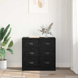 Sideboard Black Oak 70 x 35,5 x 67,5 cm Engineered Wood - Top-Down View
