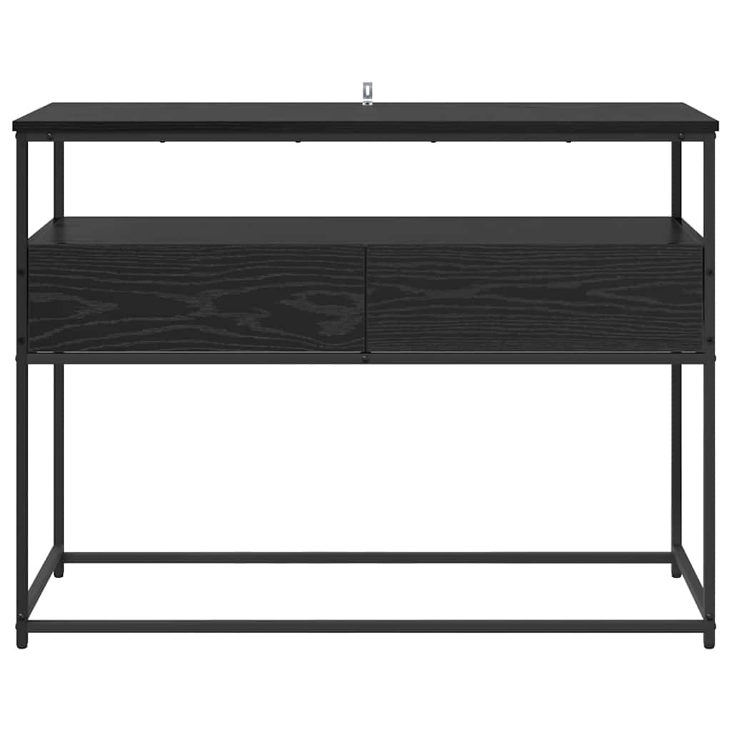 Console Table with Drawer Black Oak 100 x 40 x 75 cm