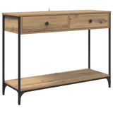 Console Table Artisan Oak 100 x 34,5 x 75 cm Engineered Wood - Front View