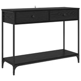 Console Table Black Oak 100 x 34,5 x 75 cm Engineered Wood - Front View