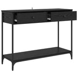 Console Table Black Oak 100 x 34,5 x 75 cm Engineered Wood - 45-Degree Angle